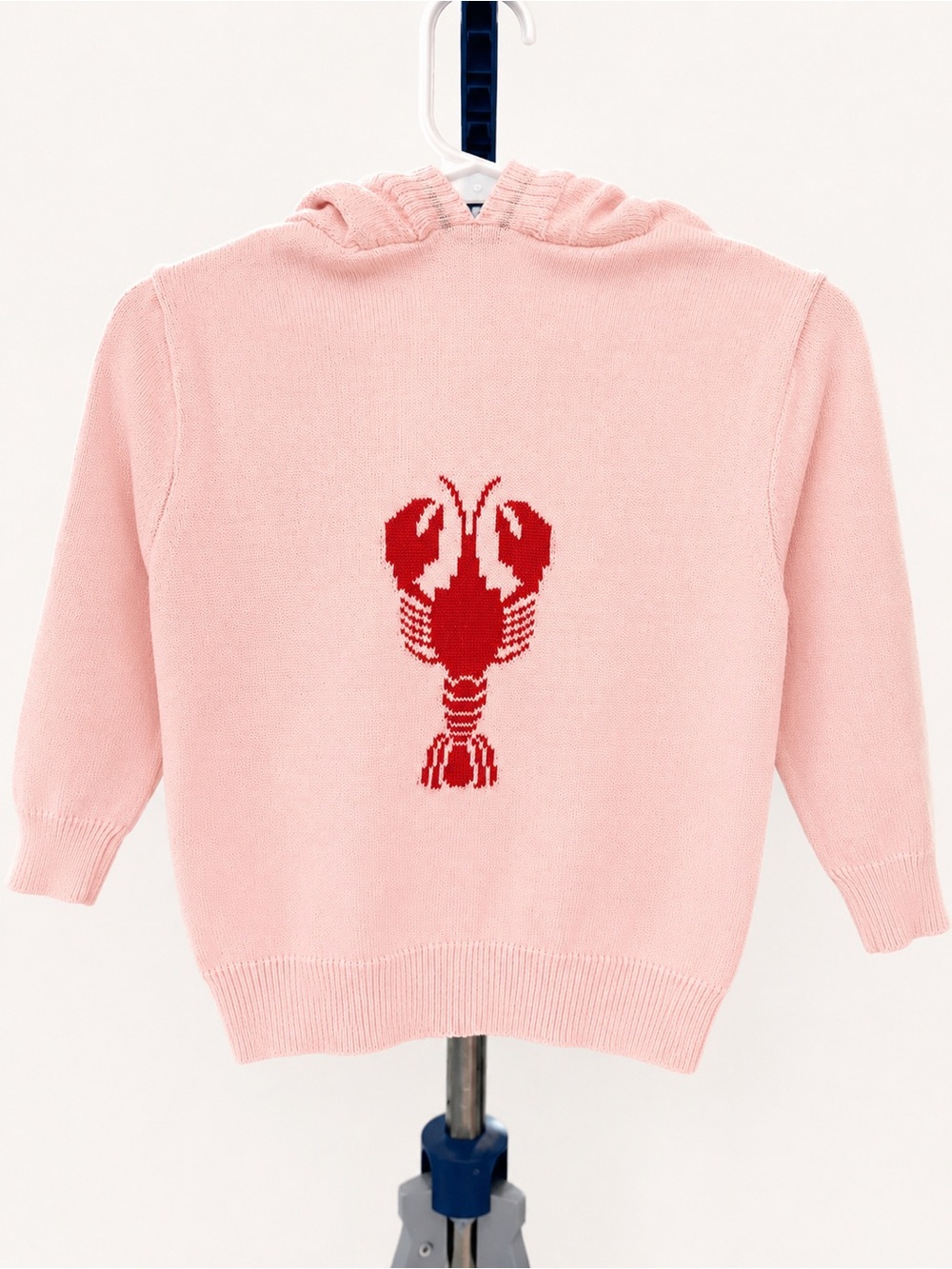 Pink Hooded Sweater with Red Lobster Motif NWT